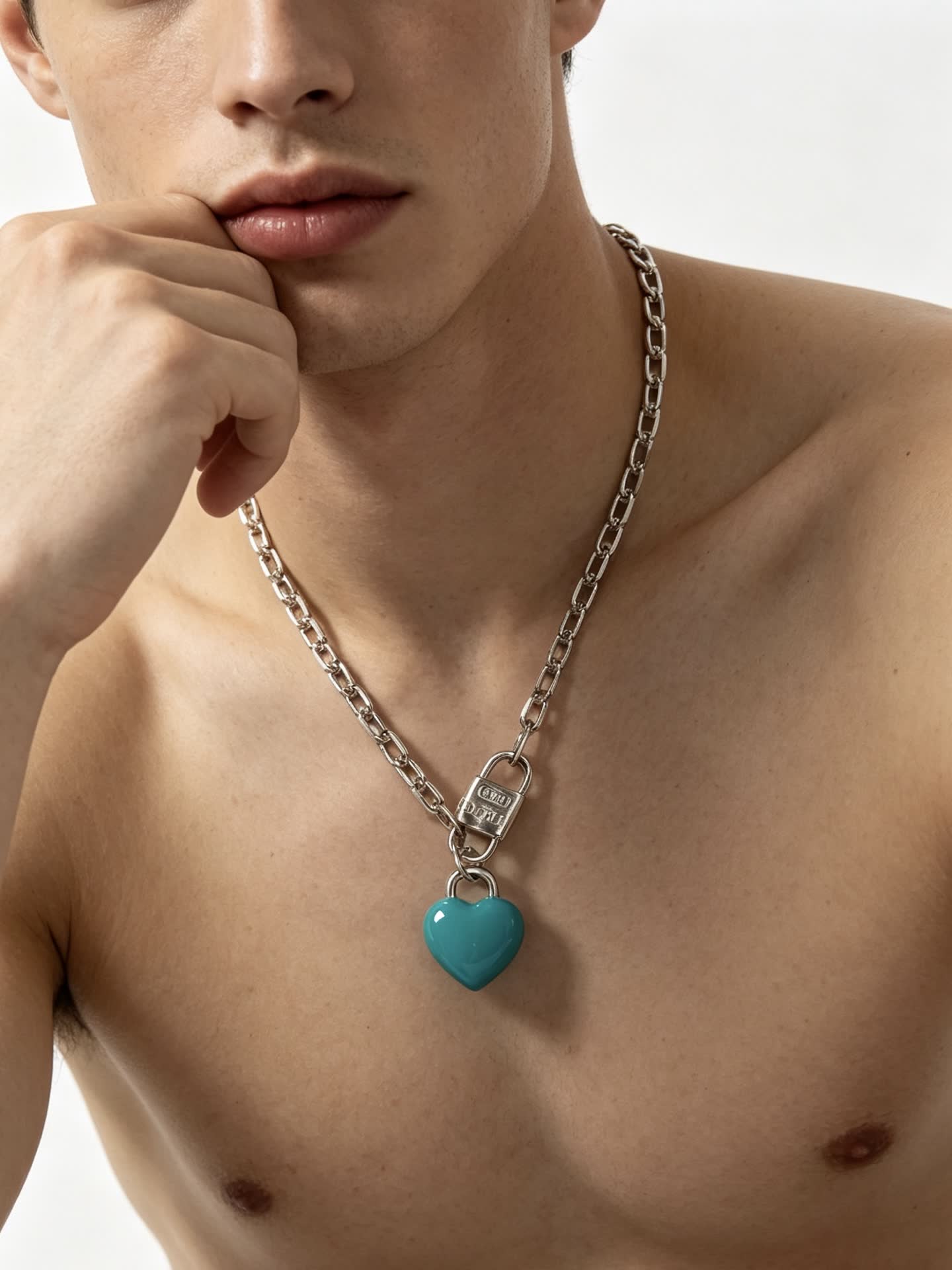 Tiffany & Co. Blue Heart Lock Necklace
